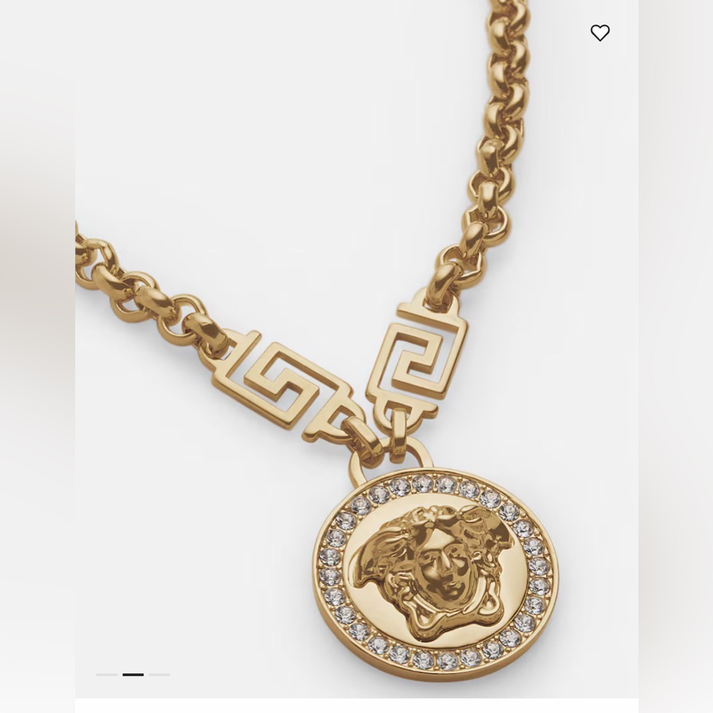 Authentic Gold Medusa Crystal Necklace With Coa.